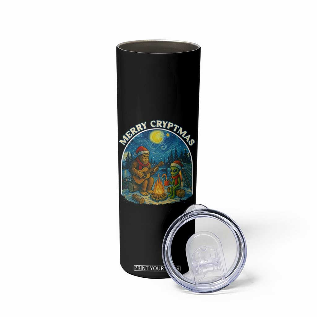 Funny Bigfoot Christmas Skinny Tumbler Sasquatch Alien Merry Cryptmas TS14 Print Your Wear