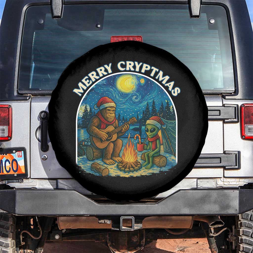 Funny Bigfoot Christmas Spare Tire Cover Sasquatch Alien Merry Cryptmas TS14 No hole Black Print Your Wear