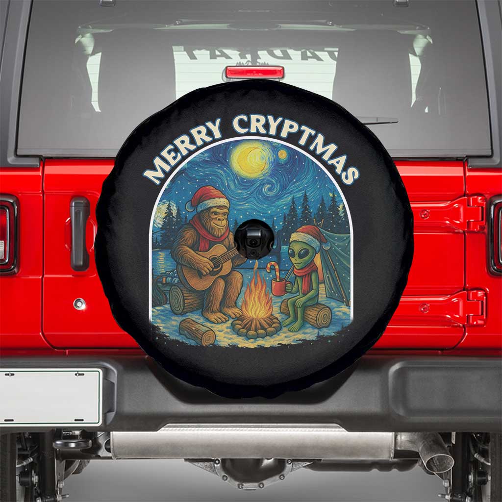 Funny Bigfoot Christmas Spare Tire Cover Sasquatch Alien Merry Cryptmas TS14 Black Print Your Wear