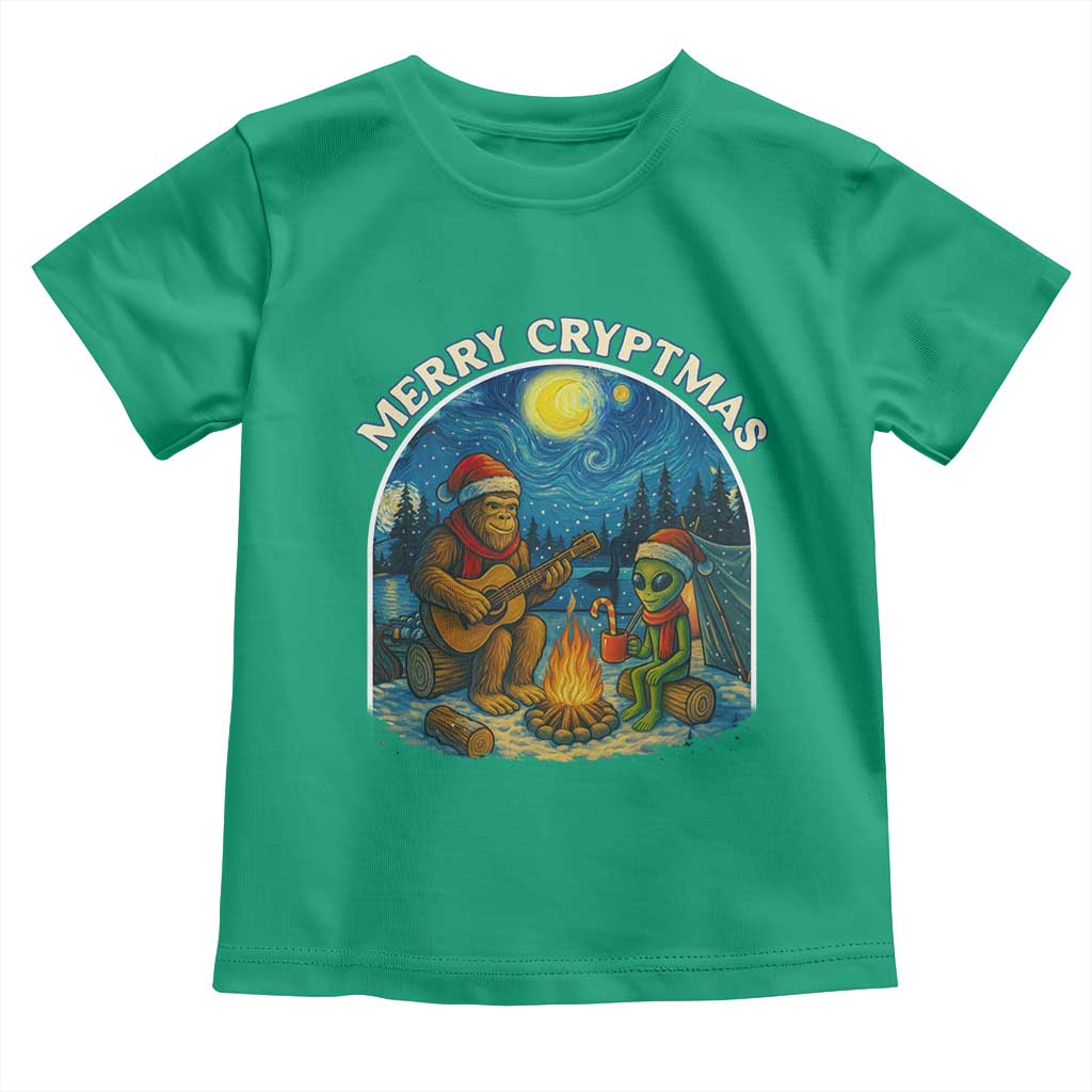 Funny Bigfoot Christmas Toddler T Shirt Sasquatch Alien Merry Cryptmas TS14 Irish Green Print Your Wear