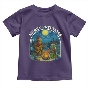 Funny Bigfoot Christmas Toddler T Shirt Sasquatch Alien Merry Cryptmas TS14 Purple Print Your Wear