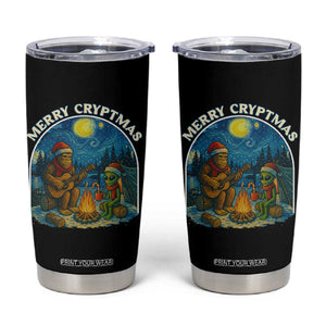 Funny Bigfoot Christmas Tumbler Cup Sasquatch Alien Merry Cryptmas TS14 Black Print Your Wear