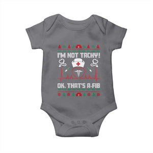 Funny Nurse Christmas Baby Onesie I Am Not Tachy Ok That Is A Fib TS14 Charcoal Print Your Wear