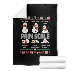 Pain Scale Snowman Throw Blanket Funny ICU Nurse Christmas TS14 Black Print Your Wear