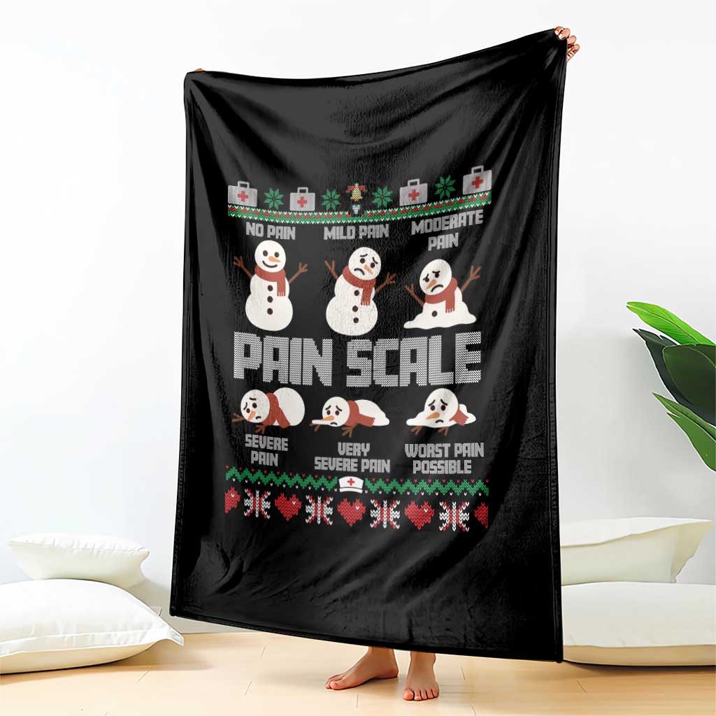 Pain Scale Snowman Throw Blanket Funny ICU Nurse Christmas TS14 Print Your Wear