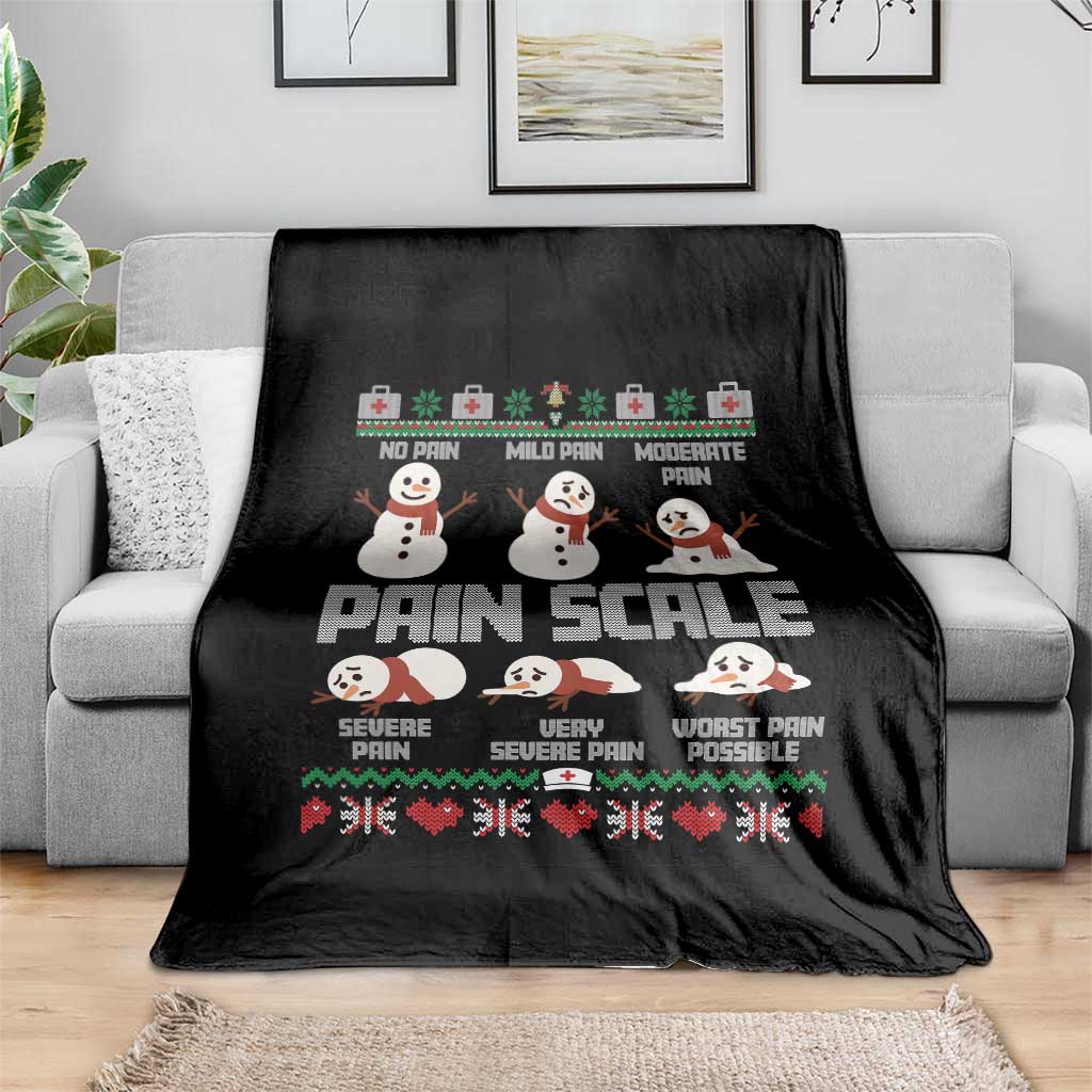Pain Scale Snowman Throw Blanket Funny ICU Nurse Christmas TS14 Print Your Wear