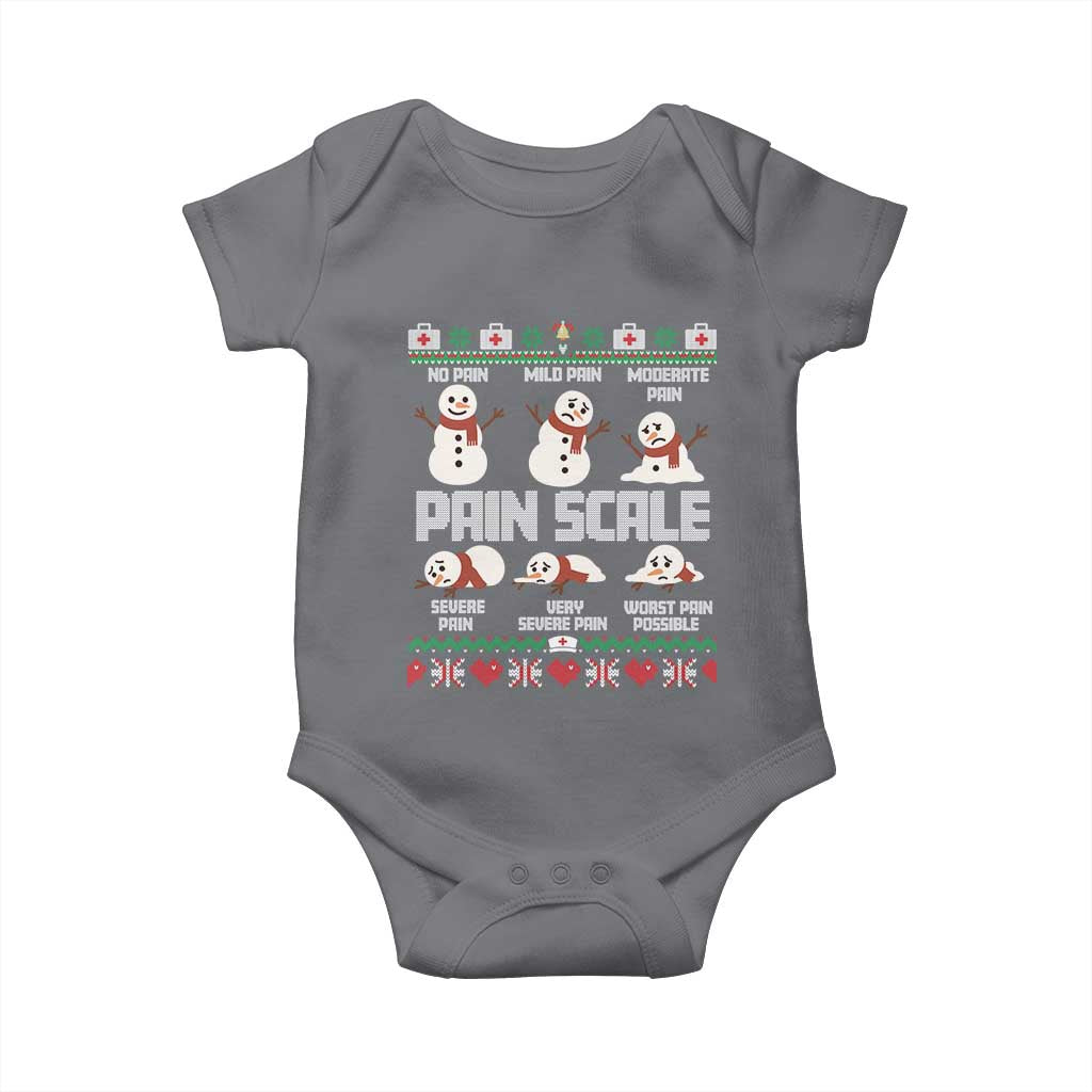 Pain Scale Snowman Baby Onesie Funny ICU Nurse Christmas TS14 Charcoal Print Your Wear