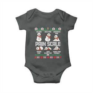 Pain Scale Snowman Baby Onesie Funny ICU Nurse Christmas TS14 Dark Heather Print Your Wear