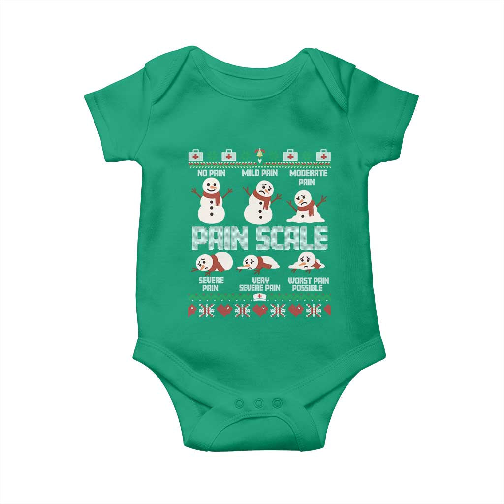Pain Scale Snowman Baby Onesie Funny ICU Nurse Christmas TS14 Irish Green Print Your Wear