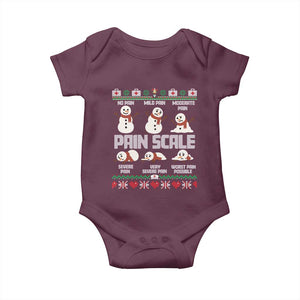 Pain Scale Snowman Baby Onesie Funny ICU Nurse Christmas TS14 Maroon Print Your Wear