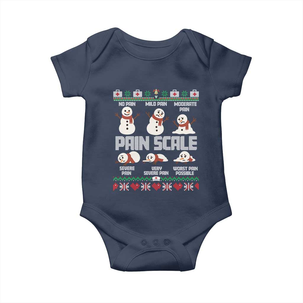 Pain Scale Snowman Baby Onesie Funny ICU Nurse Christmas TS14 Navy Print Your Wear