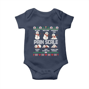 Pain Scale Snowman Baby Onesie Funny ICU Nurse Christmas TS14 Navy Print Your Wear