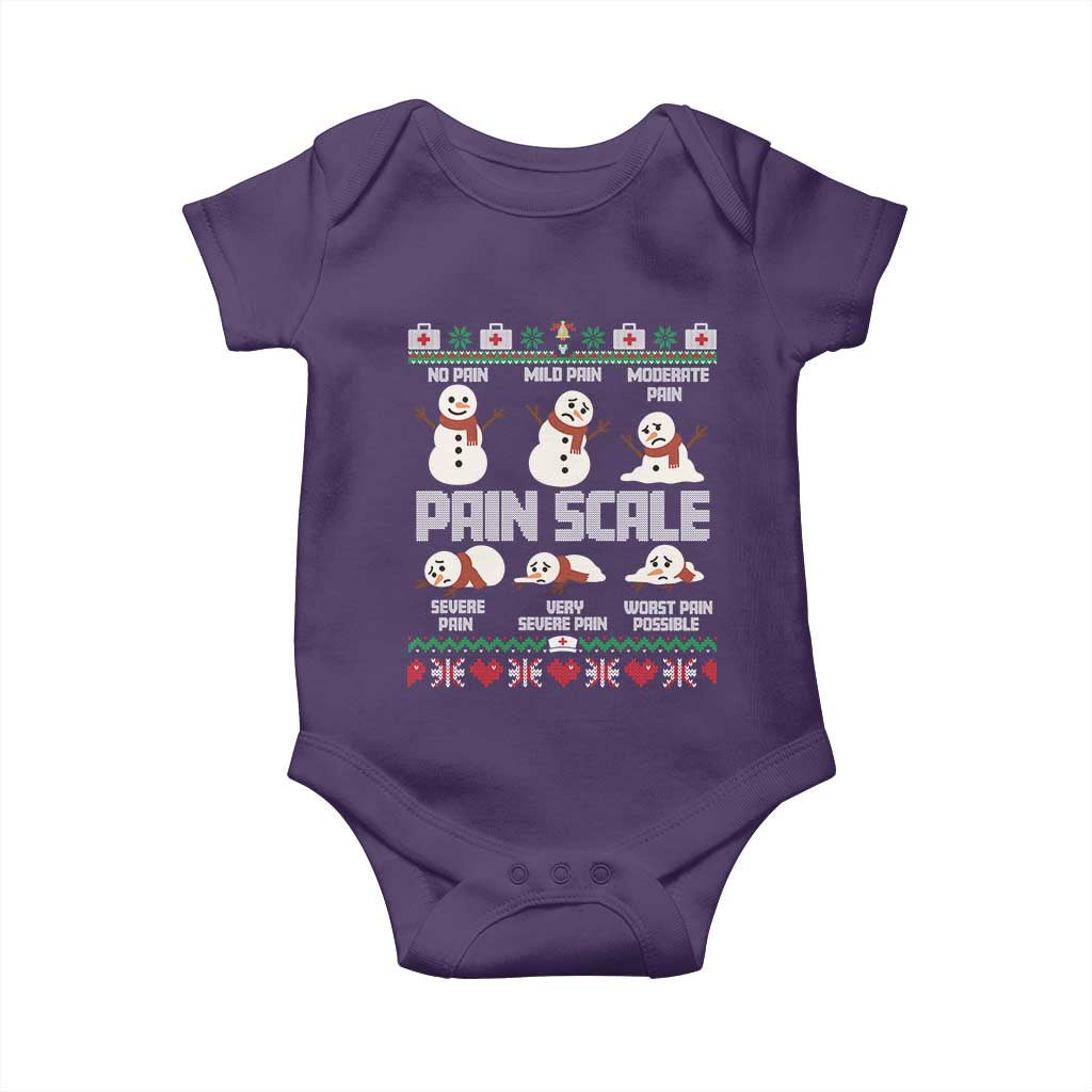 Pain Scale Snowman Baby Onesie Funny ICU Nurse Christmas TS14 Purple Print Your Wear