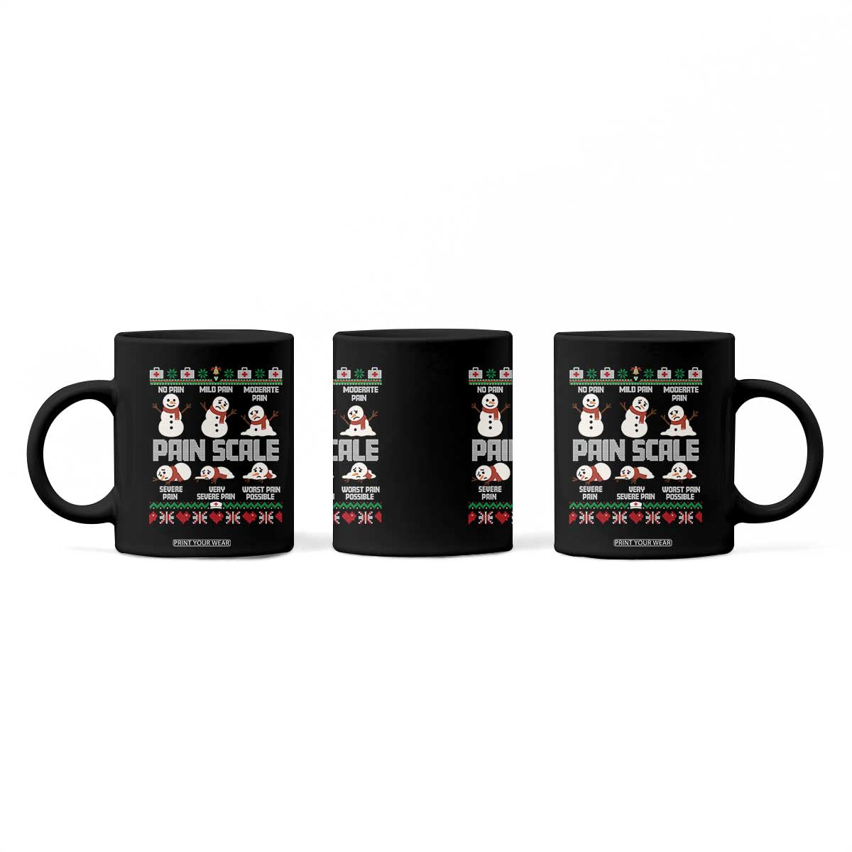 Pain Scale Snowman Coffee Mug Funny ICU Nurse Christmas TS14 Print Your Wear