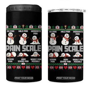 Pain Scale Snowman 4 in 1 Can Cooler Tumbler Funny ICU Nurse Christmas TS14 One Size: 16 oz Black Print Your Wear