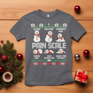 Pain Scale Snowman T Shirt Funny ICU Nurse Christmas TS14 Charcoal Print Your Wear