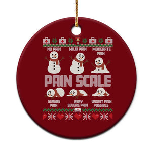 Pain Scale Snowman Ceramic Ornament Funny ICU Nurse Christmas TS14 1pc Red Print Your Wear
