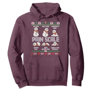 Pain Scale Snowman Hoodie Funny ICU Nurse Christmas TS14 Maroon Print Your Wear