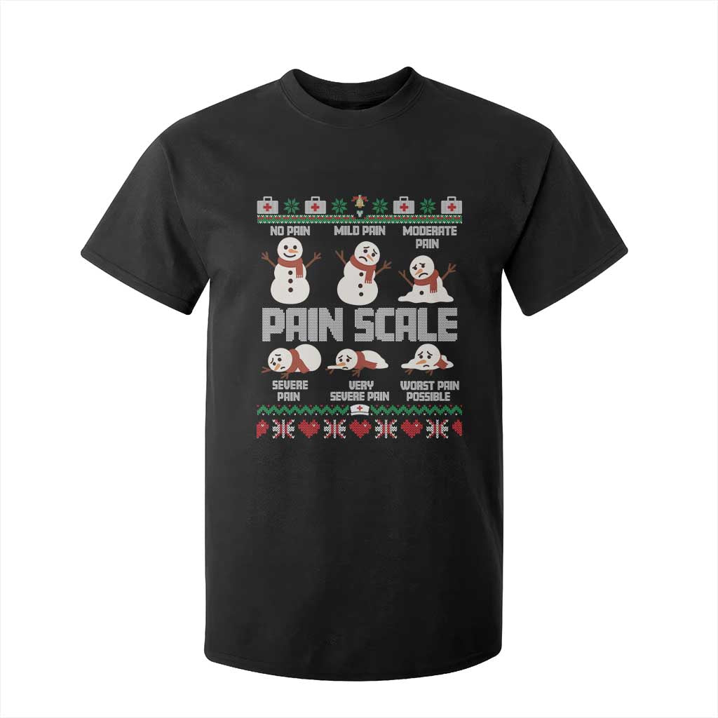 Pain Scale Snowman T Shirt For Kid Funny ICU Nurse Christmas - Print Your Wear