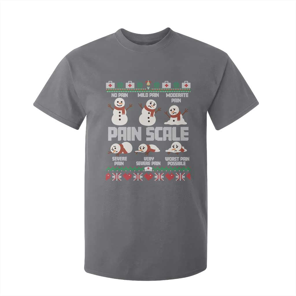 Pain Scale Snowman T Shirt For Kid Funny ICU Nurse Christmas TS14 Charcoal Print Your Wear