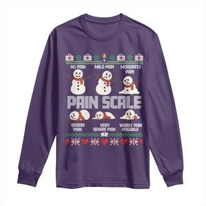 Pain Scale Snowman Long Sleeve Shirt Funny ICU Nurse Christmas TS14 Purple Print Your Wear
