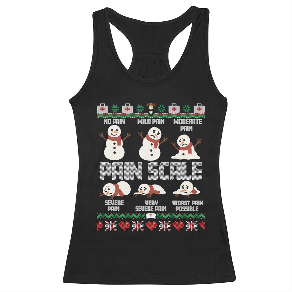 Pain Scale Snowman Racerback Tank Top Funny ICU Nurse Christmas TS14 Black Print Your Wear