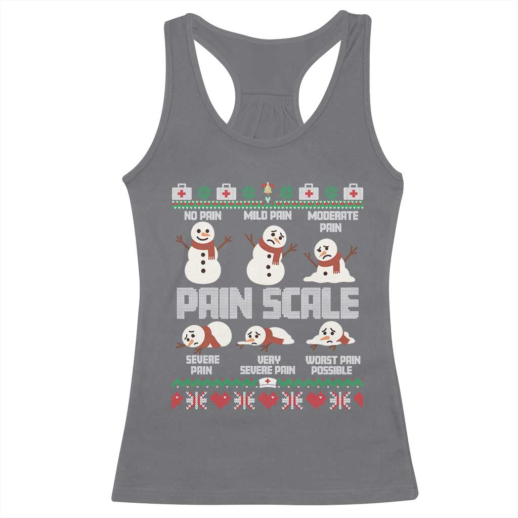 Pain Scale Snowman Racerback Tank Top Funny ICU Nurse Christmas TS14 Charcoal Print Your Wear