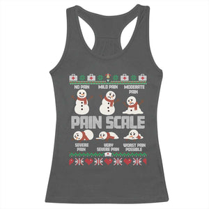 Pain Scale Snowman Racerback Tank Top Funny ICU Nurse Christmas TS14 Dark Heather Print Your Wear
