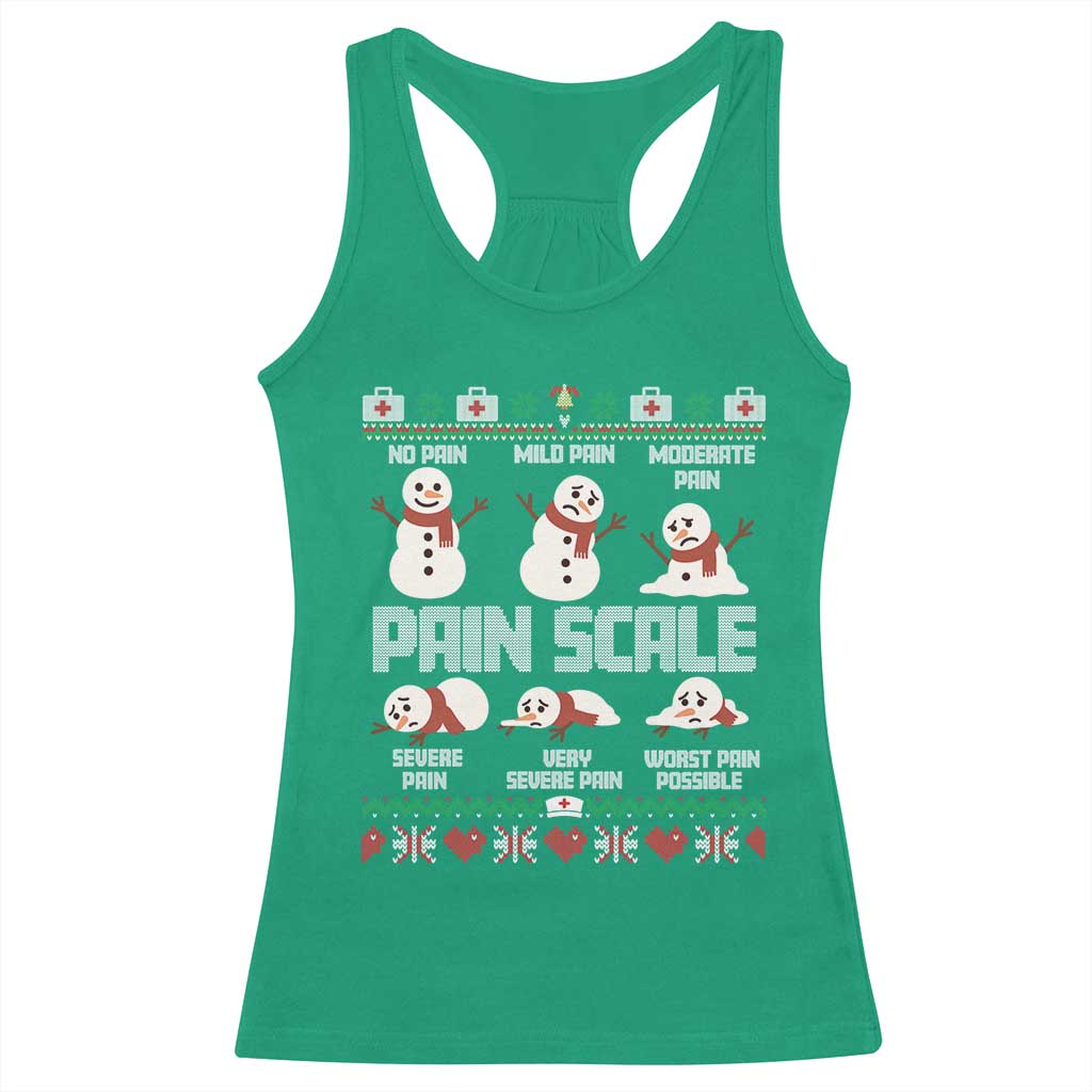 Pain Scale Snowman Racerback Tank Top Funny ICU Nurse Christmas TS14 Irish Green Print Your Wear