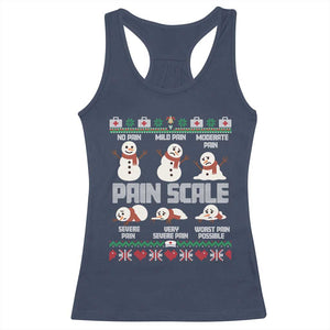 Pain Scale Snowman Racerback Tank Top Funny ICU Nurse Christmas TS14 Navy Print Your Wear