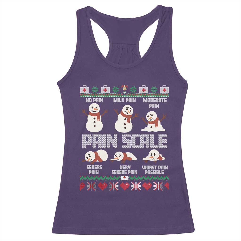 Pain Scale Snowman Racerback Tank Top Funny ICU Nurse Christmas TS14 Purple Print Your Wear