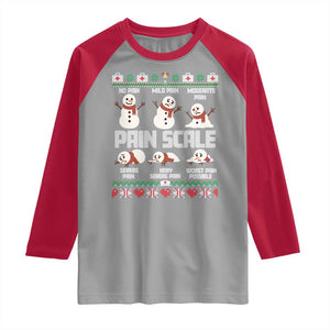Pain Scale Snowman Raglan Shirt Funny ICU Nurse Christmas TS14 Sport Gray Red Print Your Wear