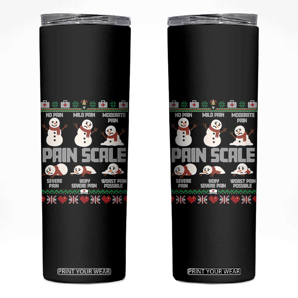 Pain Scale Snowman Skinny Tumbler Funny ICU Nurse Christmas TS14 Black Print Your Wear