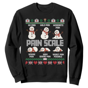 Pain Scale Snowman Sweatshirt Funny ICU Nurse Christmas TS14 Black Print Your Wear