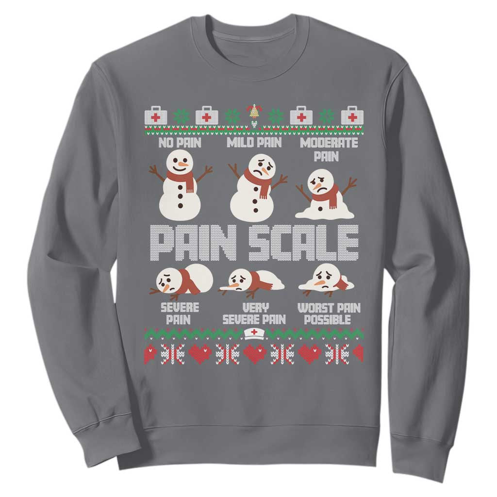Pain Scale Snowman Sweatshirt Funny ICU Nurse Christmas TS14 Charcoal Print Your Wear