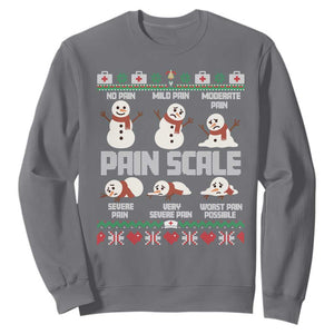 Pain Scale Snowman Sweatshirt Funny ICU Nurse Christmas TS14 Charcoal Print Your Wear