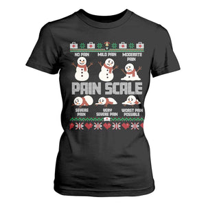 Pain Scale Snowman T Shirt For Women Funny ICU Nurse Christmas - Print Your Wear