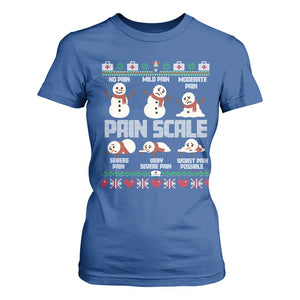 Pain Scale Snowman T Shirt For Women Funny ICU Nurse Christmas - Print Your Wear