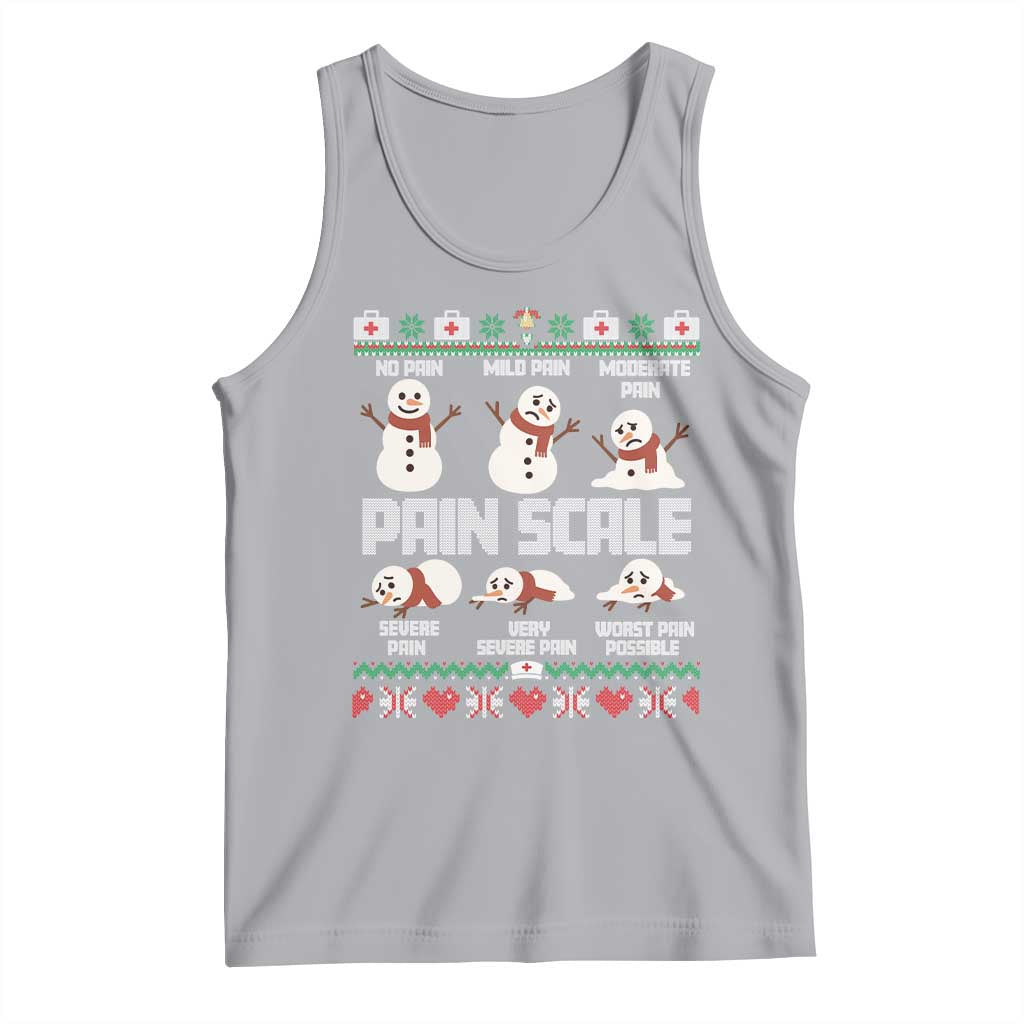 Pain Scale Snowman Tank Top Funny ICU Nurse Christmas TS14 Athletic Heather Print Your Wear