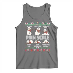 Pain Scale Snowman Tank Top Funny ICU Nurse Christmas TS14 Black Heather Print Your Wear