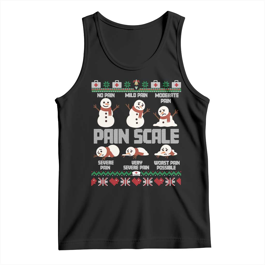 Pain Scale Snowman Tank Top Funny ICU Nurse Christmas TS14 Black Print Your Wear