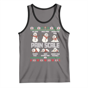 Pain Scale Snowman Tank Top Funny ICU Nurse Christmas TS14 Deep Heather Black Print Your Wear
