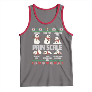 Pain Scale Snowman Tank Top Funny ICU Nurse Christmas TS14 Deep Heather Red Print Your Wear