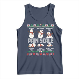 Pain Scale Snowman Tank Top Funny ICU Nurse Christmas TS14 Navy Print Your Wear
