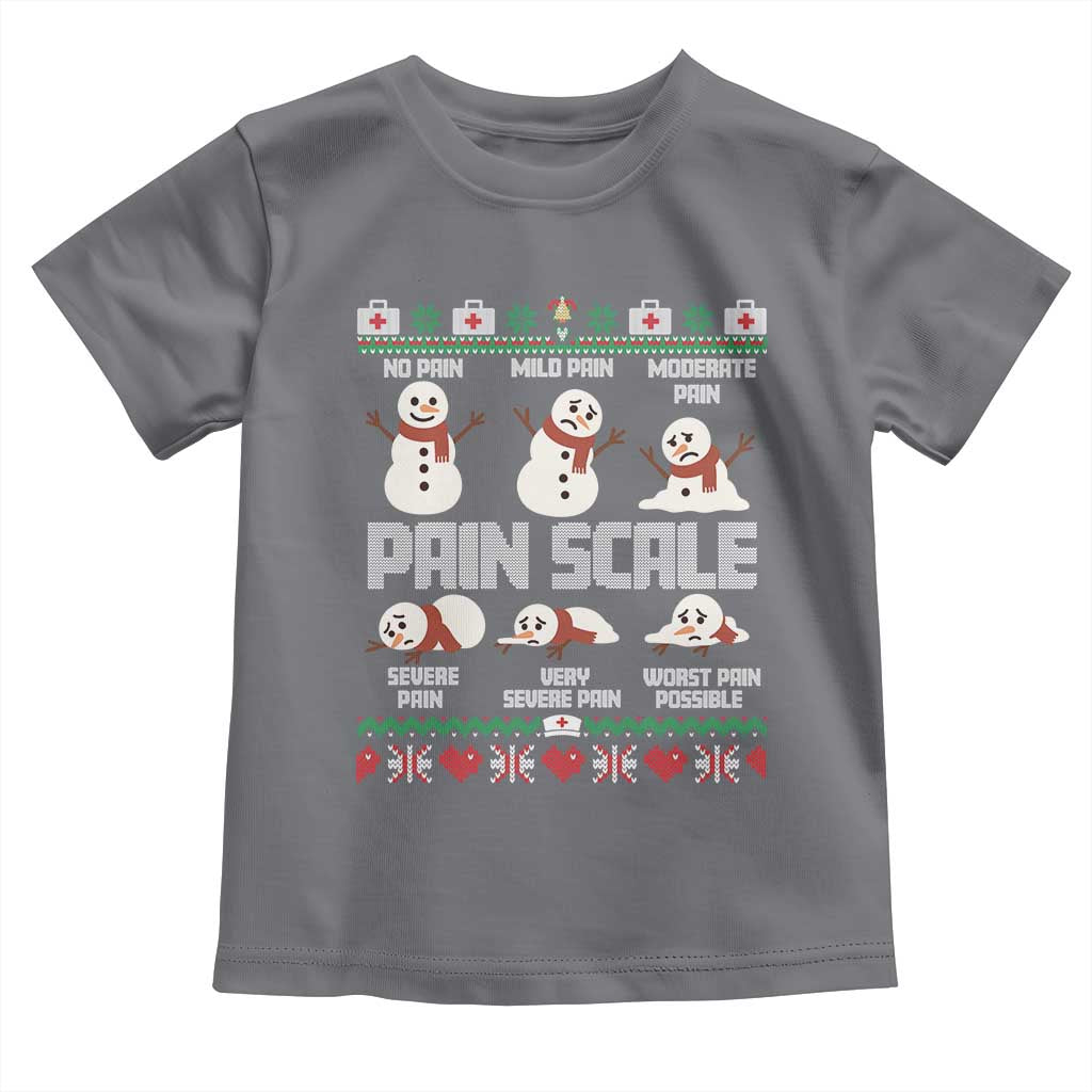 Pain Scale Snowman Toddler T Shirt Funny ICU Nurse Christmas TS14 Charcoal Print Your Wear