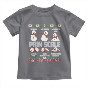 Pain Scale Snowman Toddler T Shirt Funny ICU Nurse Christmas TS14 Charcoal Print Your Wear