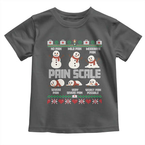 Pain Scale Snowman Toddler T Shirt Funny ICU Nurse Christmas TS14 Dark Heather Print Your Wear