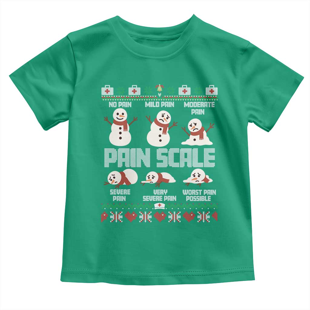Pain Scale Snowman Toddler T Shirt Funny ICU Nurse Christmas TS14 Irish Green Print Your Wear