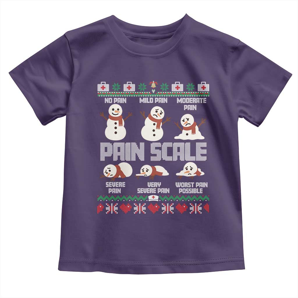 Pain Scale Snowman Toddler T Shirt Funny ICU Nurse Christmas TS14 Purple Print Your Wear
