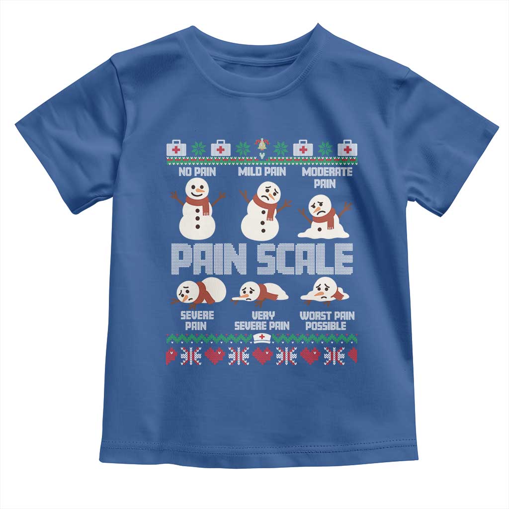Pain Scale Snowman Toddler T Shirt Funny ICU Nurse Christmas TS14 Royal Blue Print Your Wear